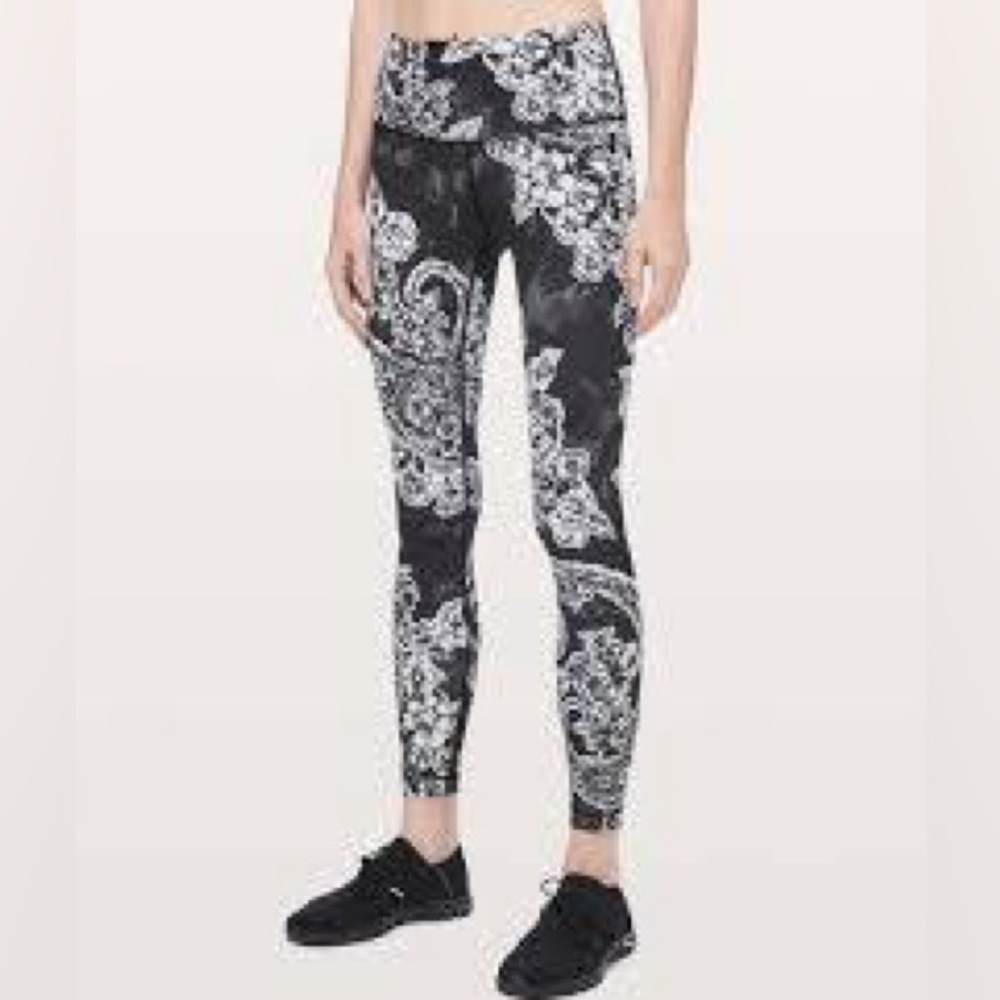 Lululemon Wunder Under High-Rise Luxtreme Legging || Paisley Black | SZ 10